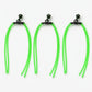 Three green fishing lines with black hooks on a white background, branded 'Wild Slingin' Tackle'.
